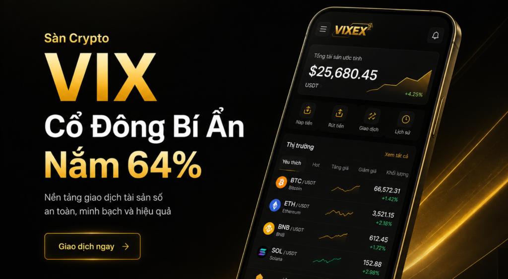 VIXEX Là Gì? Sàn Crypto VIX và Cổ Đông Bí Ẩn Nắm 64%